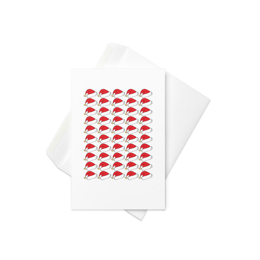 Santa hat grid, Christmas Card, Father Christmas hat Christmas card. 