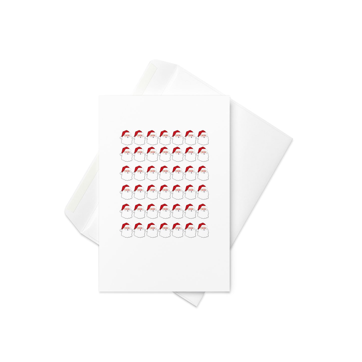 Christmas card, Santa Clause faces, grid, cute, simple, blank inside christmas card