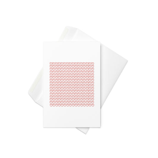 A grid of cute, illustrated little love hearts in a variety of colours

Perfect for any occasion that calls for a little love and colour! This charming card features a grid of tiny love hearts in vibrant hues, making it ideal for sending heartfelt messages to someone special. Whether it's for Valentine’s Day, an anniversary, or just because, this simple yet striking design says it all.