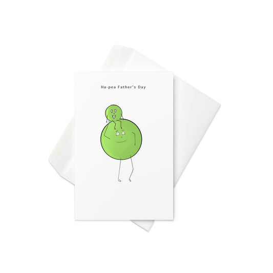 Ha-Pea father's day card, happy fathers day, two peas, father and child. Blank inside