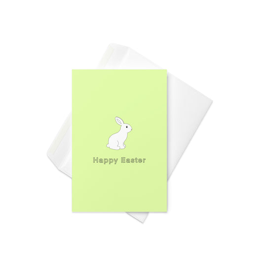  “Happy Easter” with a cute little white bunny on a soft green background

Celebrate Easter with a touch of sweetness! This “Happy Easter” card features a charming little white bunny, perfectly illustrated to bring smiles to anyone’s face. Set against a soft green background, it’s a fun and playful way to send your Easter wishes. Whether for kids or adults, this card is sure to bring festive cheer to anyone who receives it.