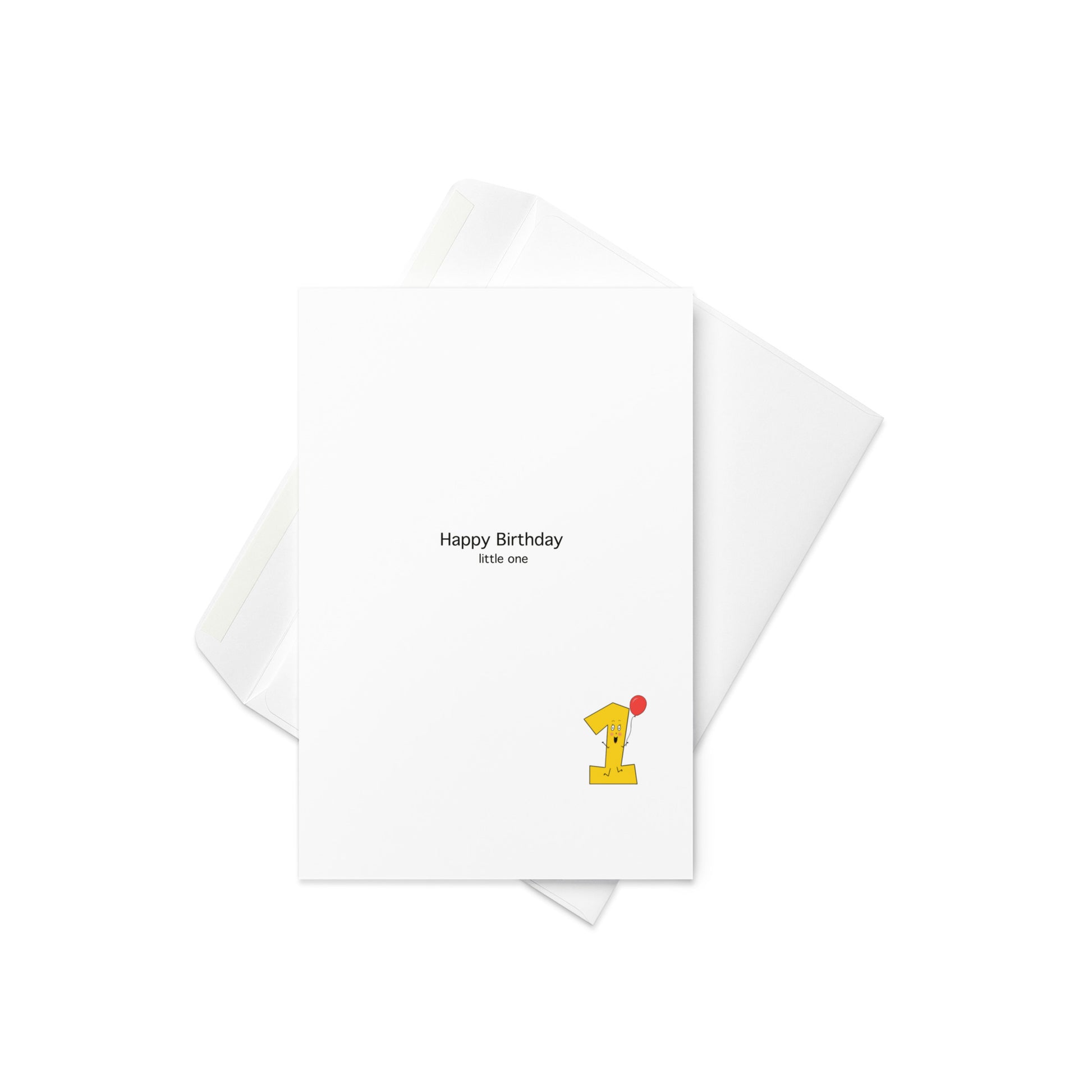 Happy First Birthday Little One, cute first birthday card, first birthday, little one card, blank inside