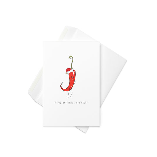 Merry Christmas Hot Stuff, Christmas Card, Fun Christmas card, blank inside. Christmas card for a significant other. Christmas card for lover, girlfriend, boyfriend, husband, wife.