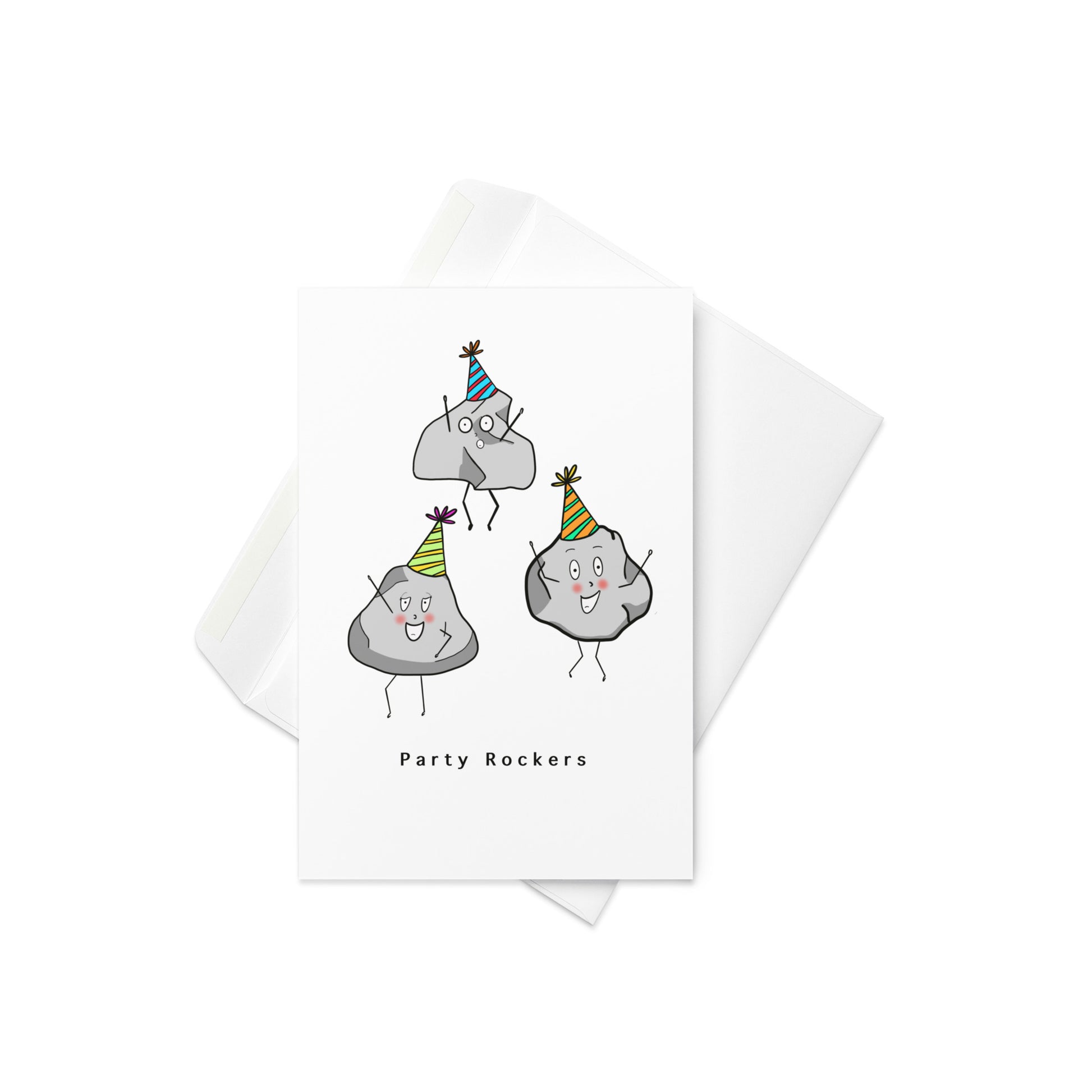 Party Rockers Birthday card, Party rockers greeting card. Pun card, cute rockers, party rocks, rocks