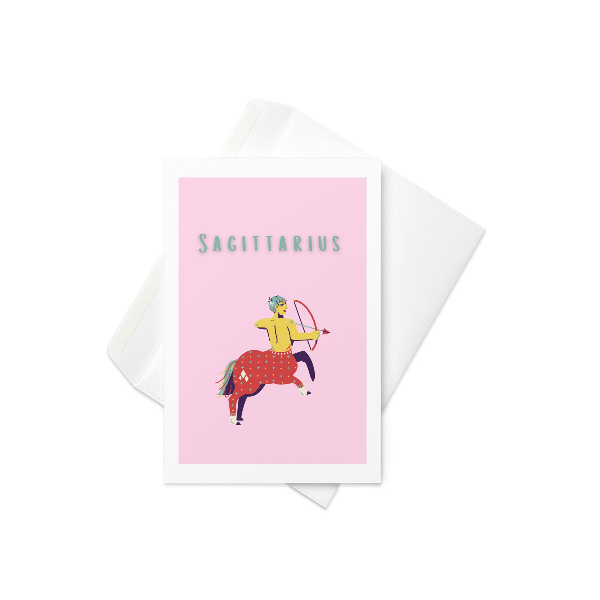 Sagittarius Greeting card, star sign card, blank inside card