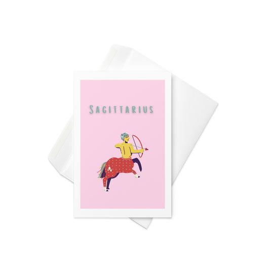 Sagittarius Greeting card, star sign card, blank inside card