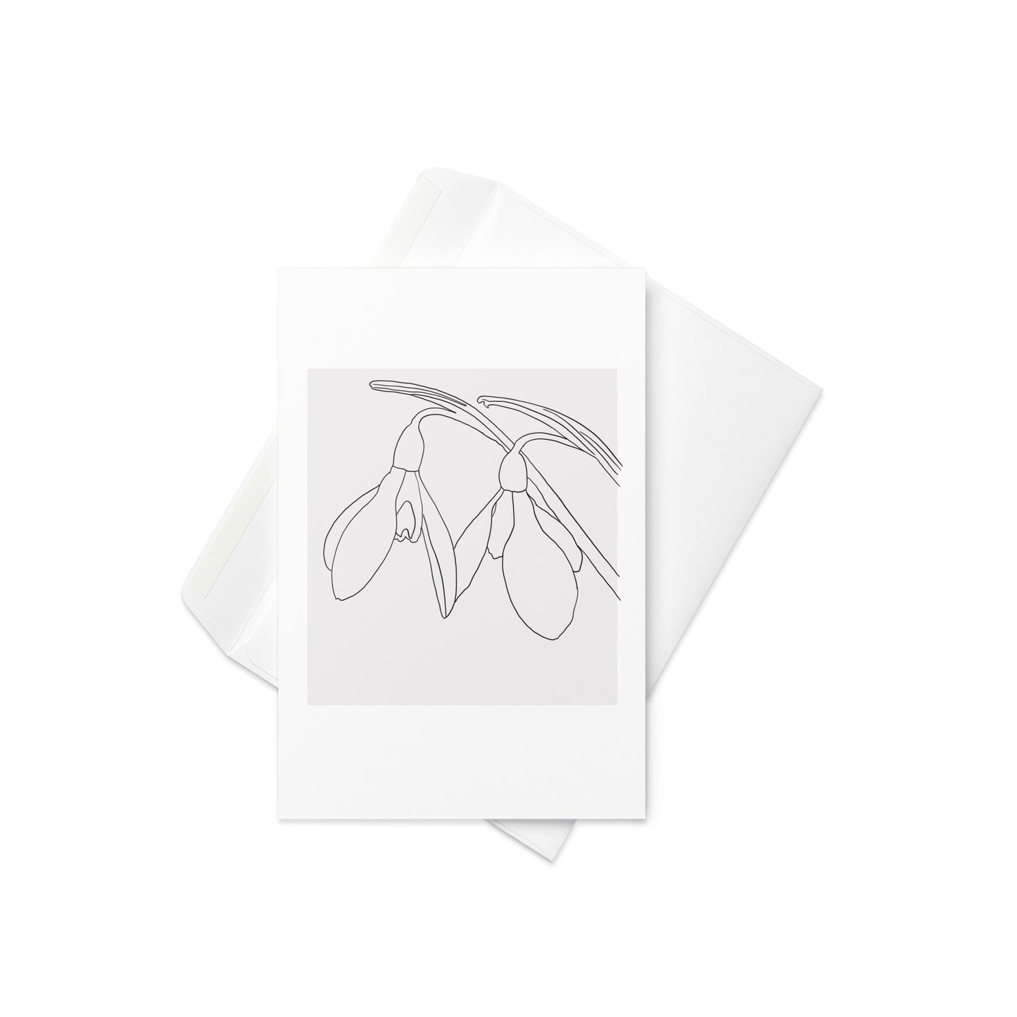  A delicate, hand-drawn snowdrop flower on a soft grey background

Celebrate the beauty of simplicity with this elegant snowdrop line drawing greeting card. Featuring a minimalist design of a snowdrop flower, this card offers a peaceful and refined way to send your wishes for any occasion. Whether it's for a birthday, anniversary, or a thoughtful note, the understated elegance of this card makes it perfect for those who appreciate subtle beauty and nature-inspired art.

🌿 Ideal for nature lovers