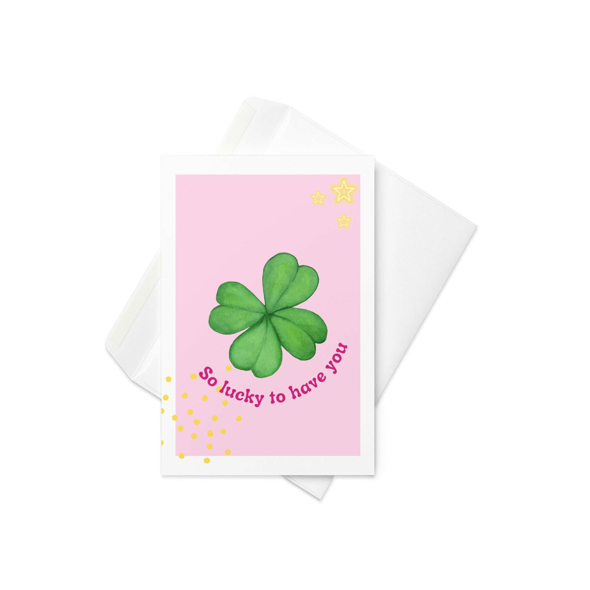 four leaf clover, lucky, card, for her, for him